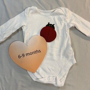 F&F - Long sleeve White Baby Onesie with ladybug design